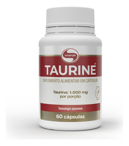 Suplemento Alimentar Taurine Sem Sabor 60 Capsulas Vitafor Sem Sabor