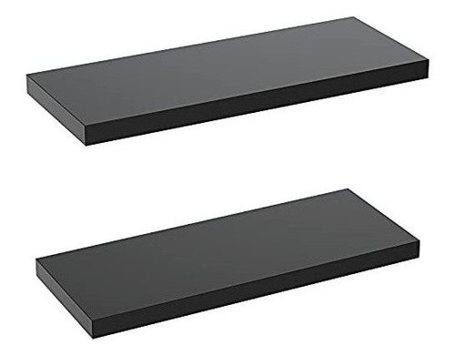 Estantes Flotantes Negros, Estante De Pared Grande De 24 Pul