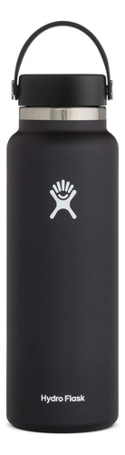 Botella De Agua Deportiva Acero Inoxidable Boca Ancha Negro