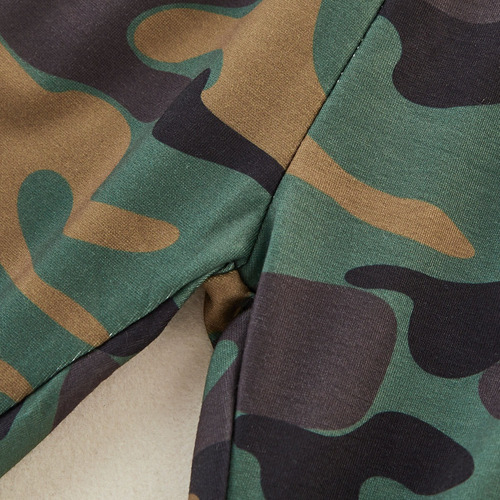 Conjunto De Sudadera Estilo Militar Para Bebé Con Camuflaje Negro 3-6 M