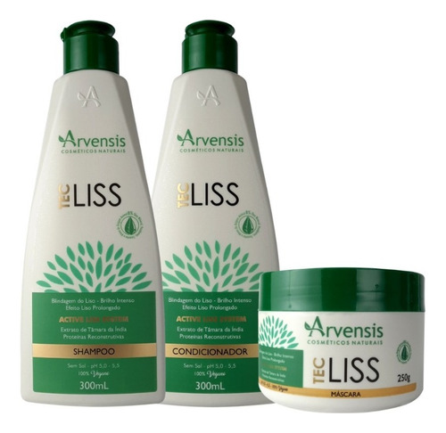 Kit Shampoo + Cond. 300ml + Máscara 250gr Arvensis Tec Liss