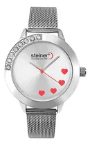 Comprar Reloj Análogo Love Para Dama Steiner 38mm Correa Delgada Correa Plateado Bisel Plateado Fondo Plateado