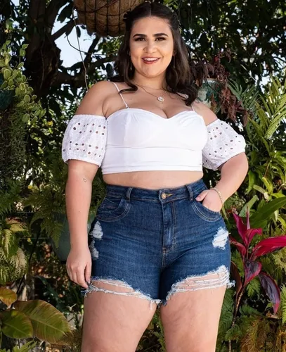 Short jeans hotsell rasgado plus size