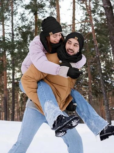 Invierno Gorro Bufanda Guantes, Cálido De Punto De Vell...