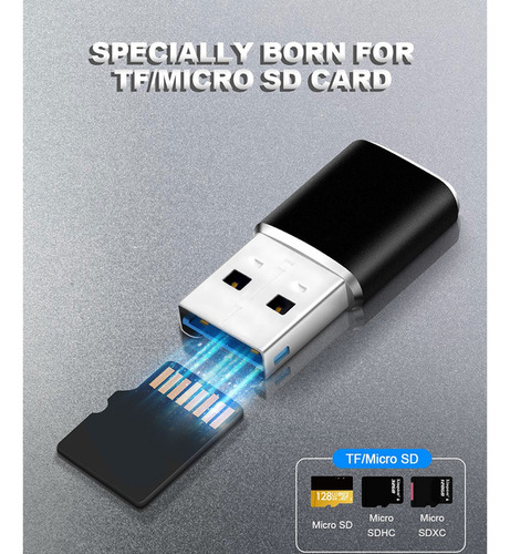 Adaptador Lector De Tarjetas De Memoria Usb 3.0 De Aluminio