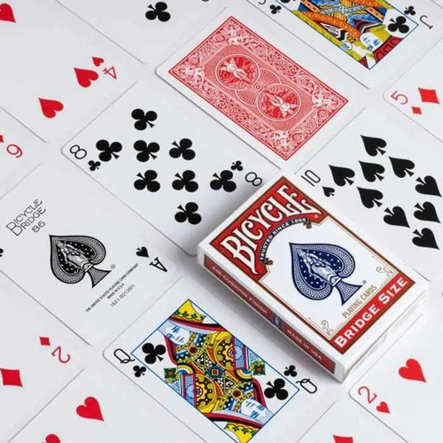 Naipes Bicycle Bridge Size Eeuu Poker Magia Baraja Chico Reverso Rojo Idioma No Tiene