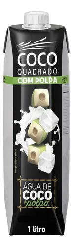 Agua De Coco Integral Coco Quadrado 1 Litro Polpa | MercadoLivre