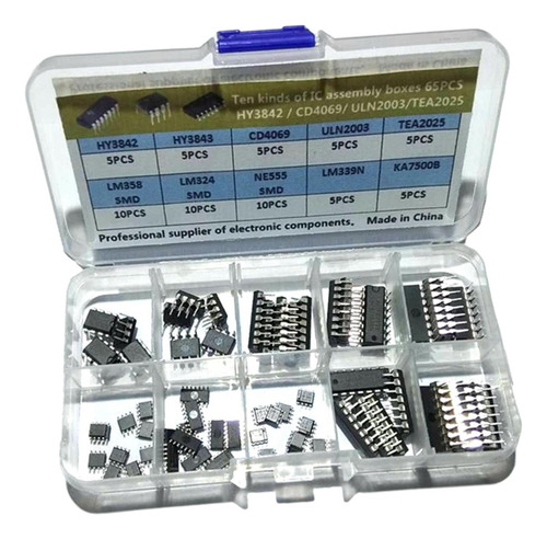 Kit Surtido De Chips De Circuito Integrado 65x Ic Ne555 Smd