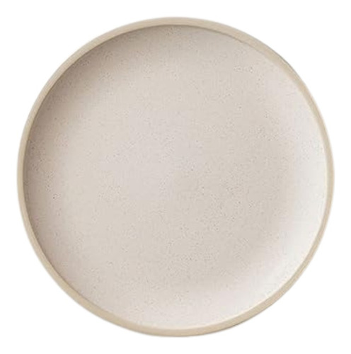 Plato Llano Grande 26cm Diámetro Cerámica Porcelana Beige