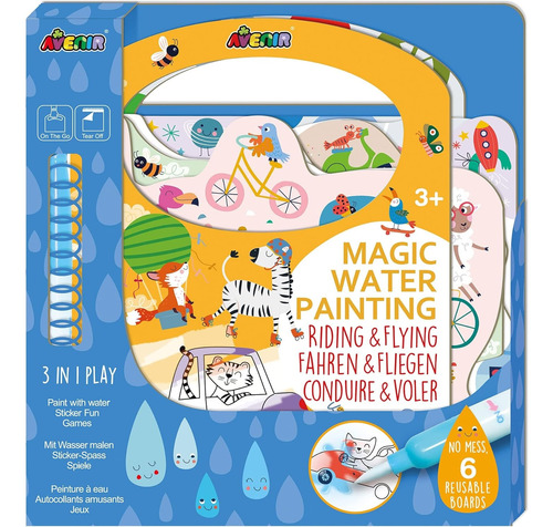 Libro Para Colorear Con Agua Reutilizable Niños Conducir 