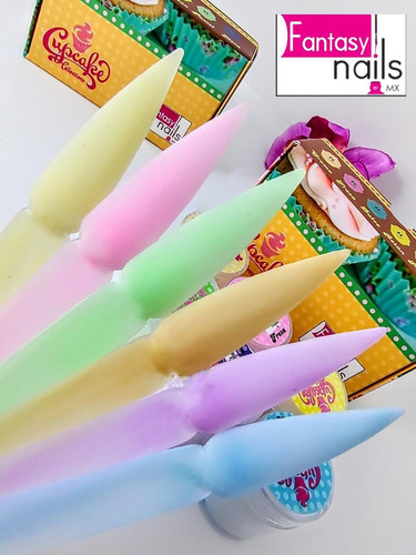 Gama 6 Acrílicos, A , Uñas Esculturales Fantasy Nails Color Cup Cake