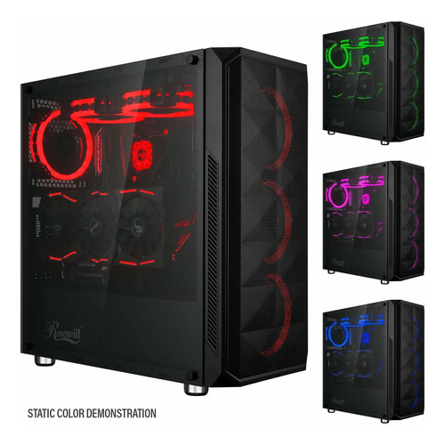 Rosewill Atx Estuche Para Computadora Videojuego Torre