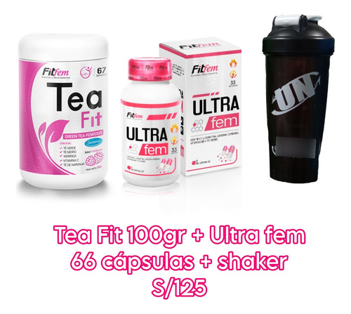 Tea Fit + Ultra Fem + Shaker + Delivery Gratis 