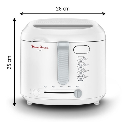 Freidora Moulinex Uno M Blanca Af203158 1600w Color Blanco