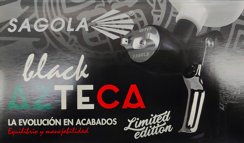 Pistola Gravedad Sagola Black Azteca 1.4mm Tech