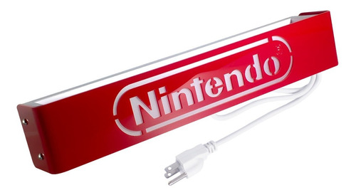 Nintendo Letrero Luminoso Led 45cm Lampara Pared Señal Gamer