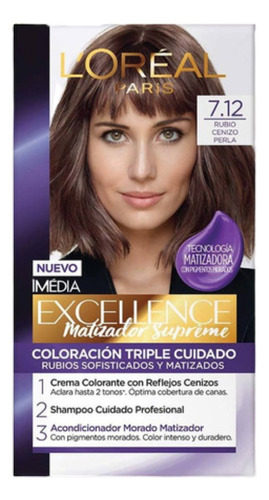 Tinte Para Cabello Excellence L'oréal Paris Tono 7.12