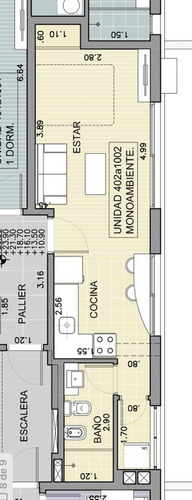 Imagen 6 de 6 de Venta Monoambiente Apaisado Estrena Punta Carretas