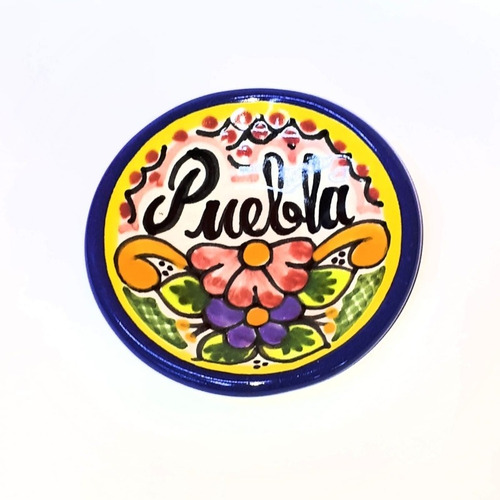 Imagen 1 de 3 de Imán Platito De Talavera Poblana Diseños Variados 3 Cm Pb