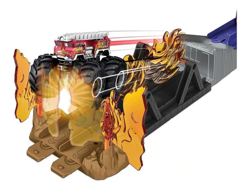 Imagen 3 de 6 de Pista Hot Wheels Pista Monster Truck Desafio En Llamas