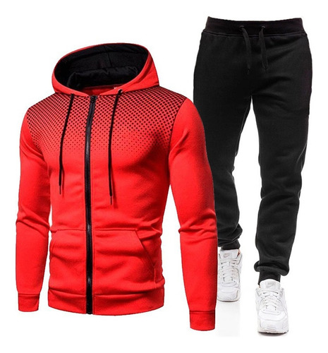 Sudadera Y Pantalones Casuales Con Cremallera For Hombre,