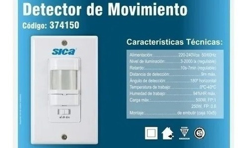 Detector De Movimiento Embutir Sica