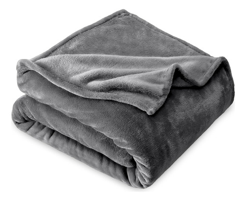 Frazada Manta Plush Flannel 240 X 190cm Térmica Ultra A Soft Gris Oscuro Liso
