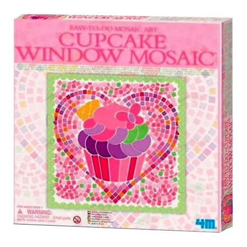 Cupcake Window Mosaic 4m Manualidad Panqué Con Mariposa