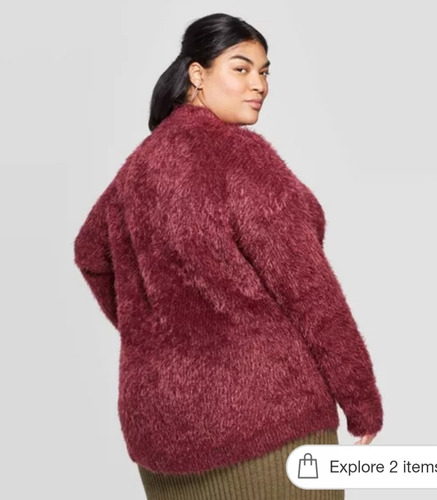 Sueter Suave Pelo Largo Barbas Mujer Talla Xl - Xxl / 38-40