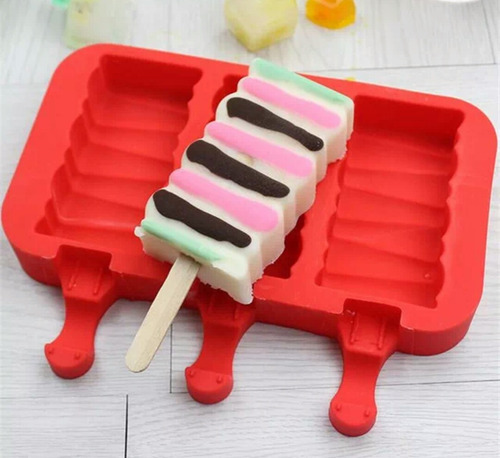 Molde De Silicón Rectangular Para Paletas Con 50 Palitos