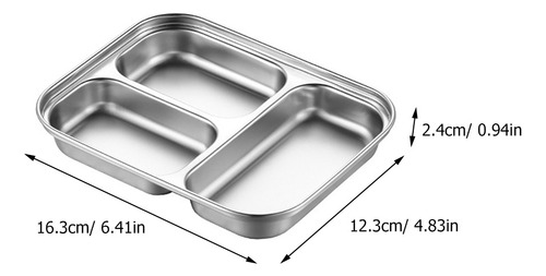 Plato Llano De Acero Inoxidable Con Bandeja De Comida