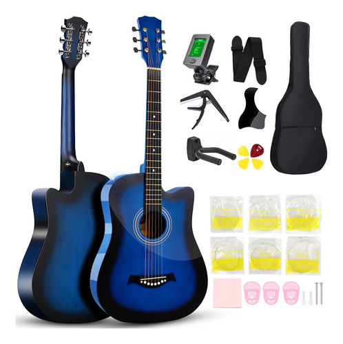 Kit 38in Violão Acústico Clássico Iniciante Afinador+estojo