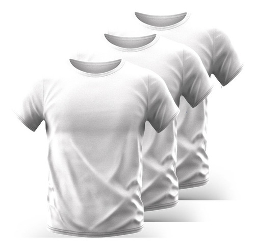 Imagem 1 de 5 de Kit 3 Camisetas Slim Manga Curta Proteção Solar Uv50