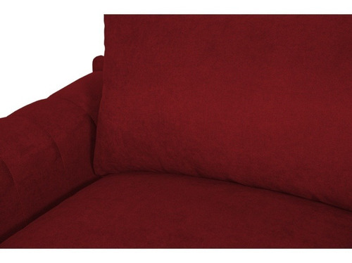 Sofá Briana 3 Cuerpos Chenille Tipo Lino Rojo