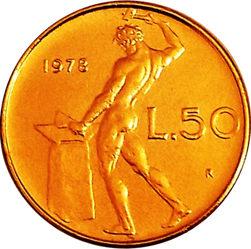 Italia Moneda De 50 Liras Bañada Con Oro 24k - Varios Años