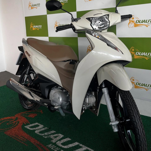 Honda Biz 125 Flex Branca Banco Caramelo 2024 Com 1.100km