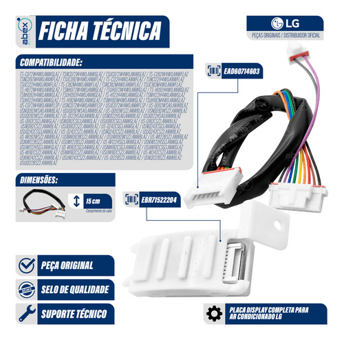 Abq73082701 Placa Do Display C/ Acabamento C/ Cabo Longo