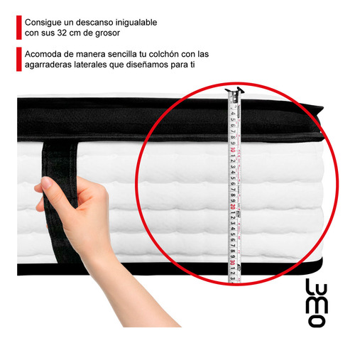 Colchon King Size Deluxe 32cm Eurotop Memory Foam Hibrido