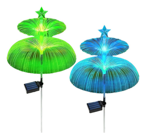 Luces De Navidad Luz Solar De Jardín Luz De Medusa,2pcs