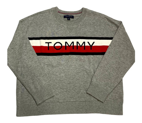 Sweater Tommy Hilfiger Gris Letras