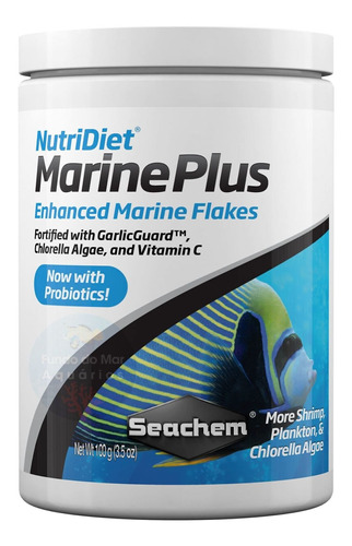 Ração Seachem Marine Plus Flakes Probiotic Formula - 100g