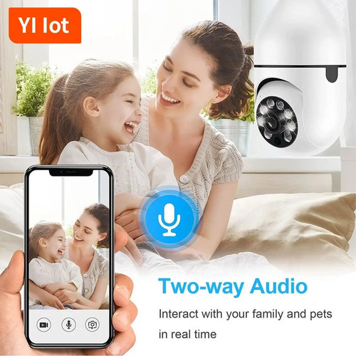 Qa1 Bombilla De Vigilancia E27, Cámara Wifi De 2mp