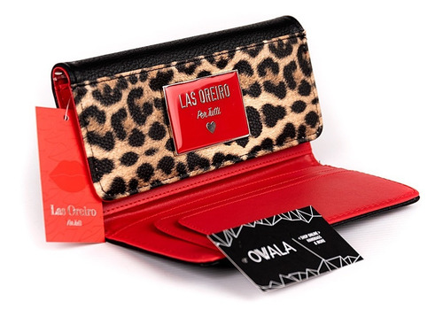 Imagen 2 de 7 de Billetera Mujer Las Oreiro Animal Print Cuero Sintetico Dama