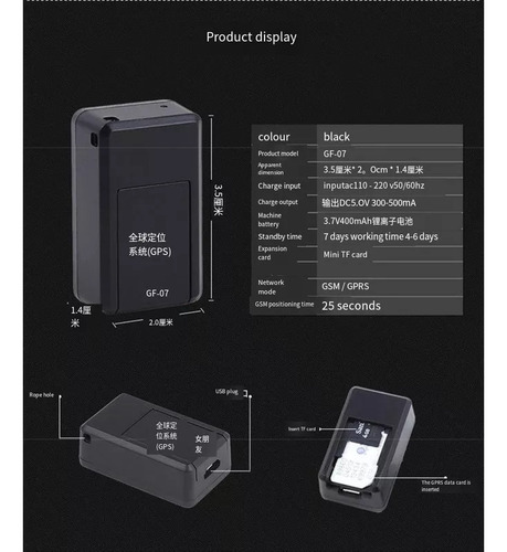 Mini Gravador Ativado Por Voz Com Rastreador Gps Para Carro