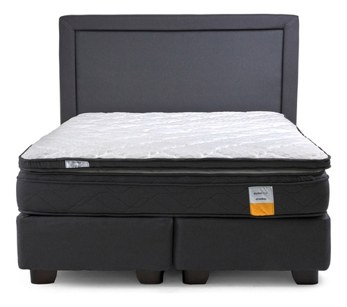 Cama Americana Pillow Top + Topper + Respaldo 2 Plazas