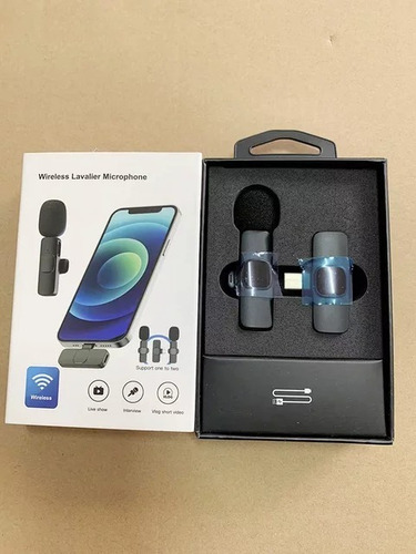 Microfone Lapela Sem Fio Profissional Usb Compatível Xiaomi Cor Preto