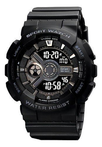 Reloj Unisex Skmei 1828 Digital Alarma Fecha Cronometro Color De La Malla Negro