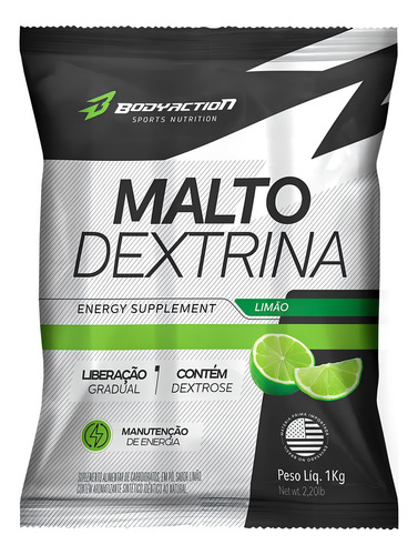 Maltodextrina Dextrose Hard Grow Soldiers Body Action - 1kg Sabor Limão