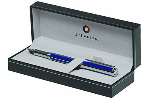 Sheaffer Intensidad Media Ultramarino Rayas Punto Pluma - Sh