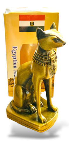 Figura Bastet Metal Egipto 15 Cm Diosa Egipcia Gato Amuleto